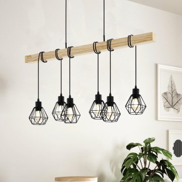 Eglo - Подвесная люстра TOWNSHEND 6xE27/60W/230V - сертифицировано FSC