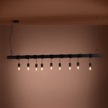 Eglo - Подвесная люстра TOWNSHEND 9xE27/40W/230V черный