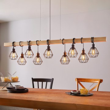 Eglo - Подвесная люстра TOWNSHEND 9xE27/60W/230V - сертифицировано FSC