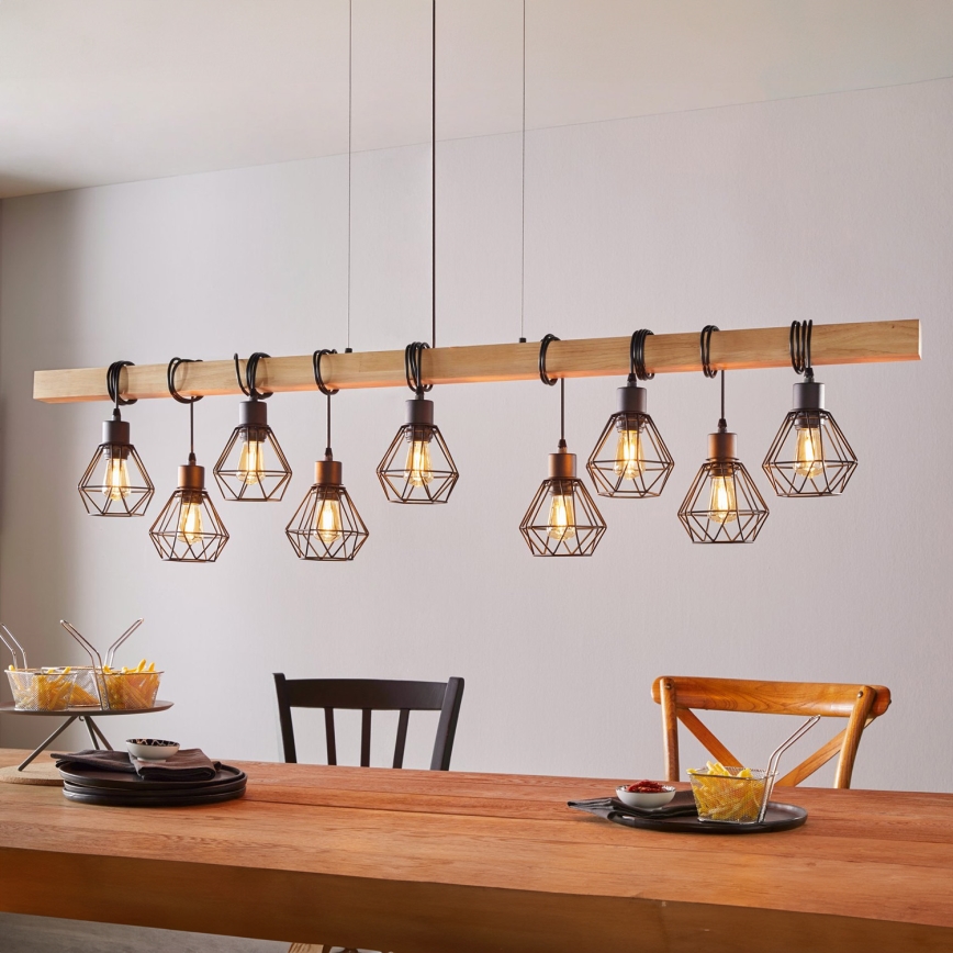 Eglo - Подвесная люстра TOWNSHEND 9xE27/60W/230V - сертифицировано FSC
