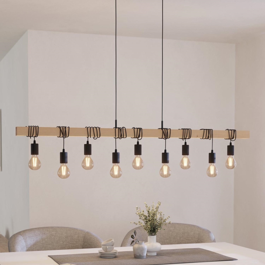 Eglo - Подвесная люстра TOWNSHEND 9xE27/60W/230V - сертифицировано FSC