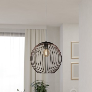 Eglo - Подвесной светильник на тросе 1xE27/60W/230V чёрный