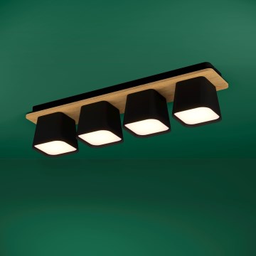 Eglo - Потолочный светильник 4xE27/40W/230V черный/коричневый