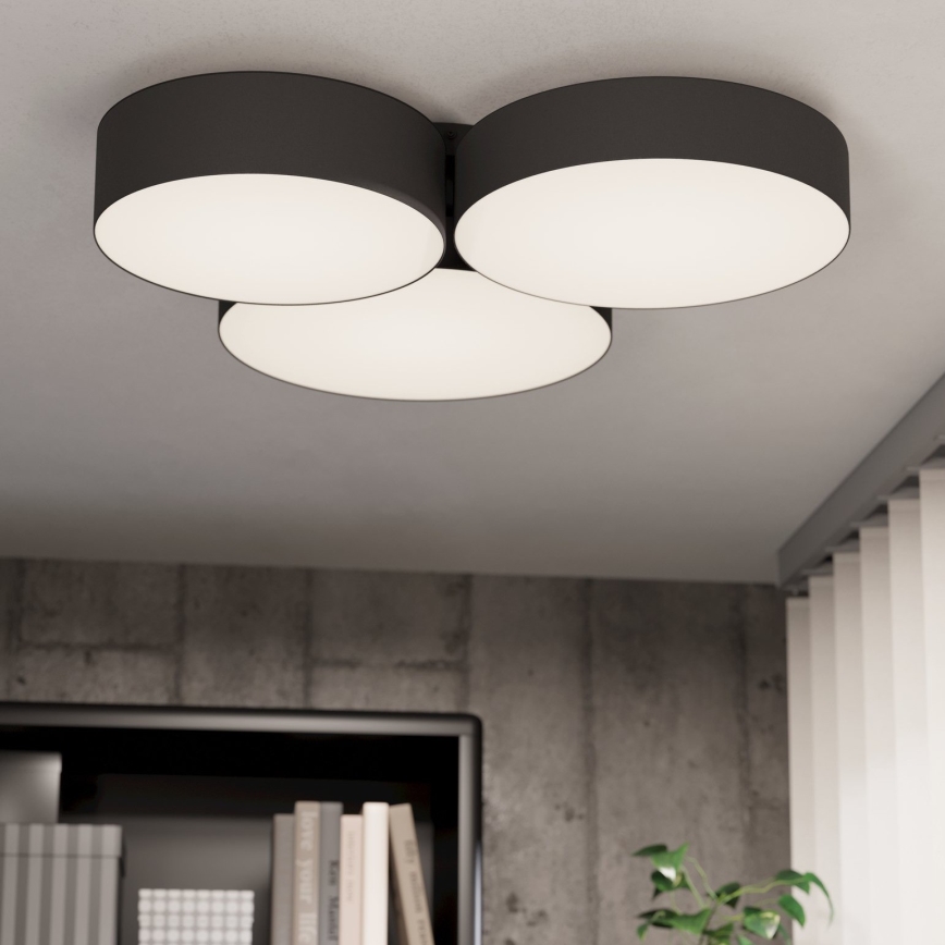 Eglo - Потолочный RGBW-светильник с регулированием яркости 3xLED/7,5W/230V 2700-6500K черный