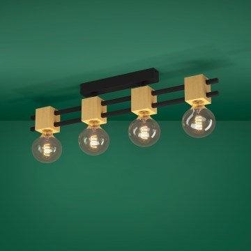 Eglo - Припотолочная люстра 4xE27/40W/230V черный/коричневый