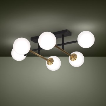 Eglo - Припотолочная люстра 6xE14/40W/230V золотистый/черный