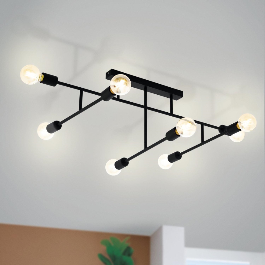 Eglo - Пристельова люстра 8xE27/40W/230V чорний