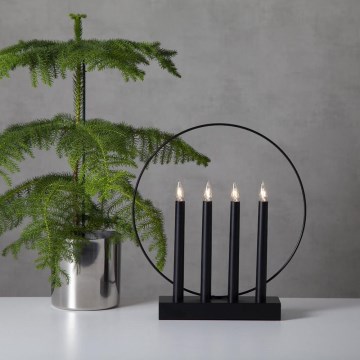 Eglo - Різдвяний підсвічник 4xE10/3W/230V чорний