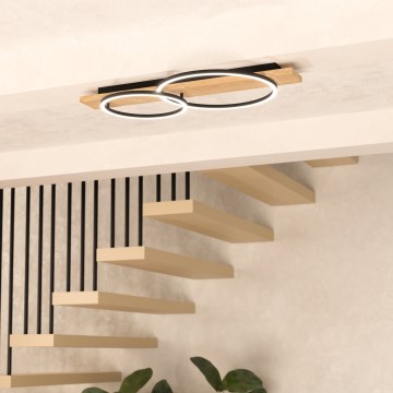 Eglo - Стельовий LED світильник 2xLED/12W/230V 3000K бежевий/чорний