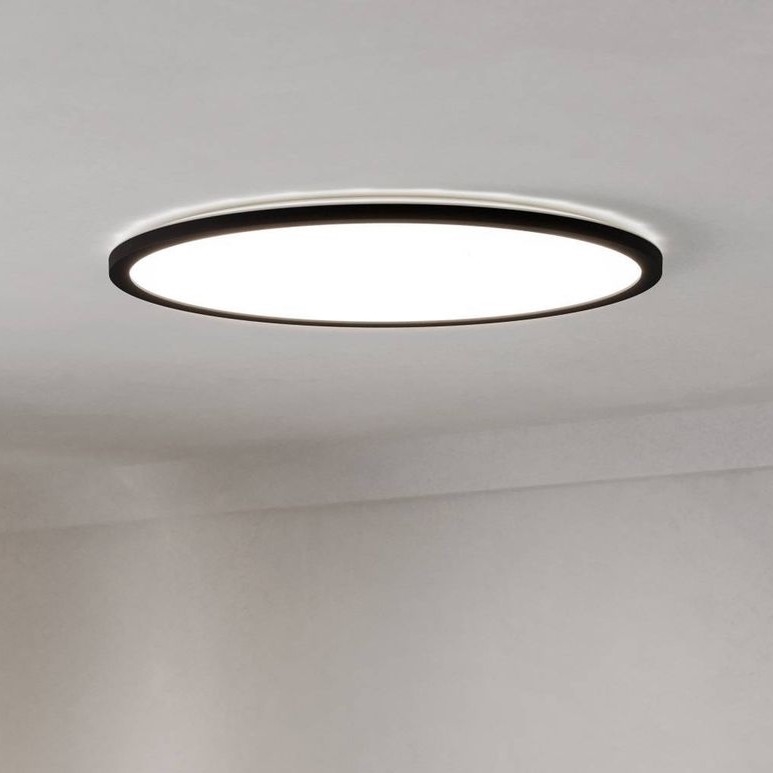 Eglo - Стельовий LED світильник для ванної з регулюванням яскравості LED/16,8W/230V 2700-6500K діаметр 50 см IP44 чорний + пульт дистанційного керування