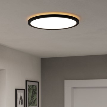 Eglo - Стельовий LED світильник для ванної з регулюванням яскравості LED/18,5W/230V 2700-6500K діаметр 38,9 см IP44 чорний + пульт дистанційного керування
