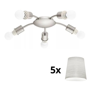 Eglo - Стельовий LED світильник MY CHOICE 5xE14/4W/230V  матовий хром/кремовий