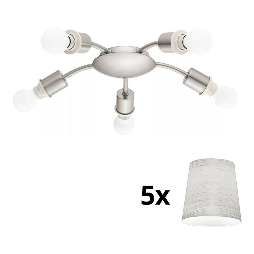 Eglo - Стельовий LED світильник MY CHOICE 5xE14/4W/230V  матовий хром/кремовий