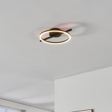 Eglo - Стельовий RGBW-світильник з регулюванням яскравості LED/17W/230V 2700-6500K чорний + пульт дистанційного керування