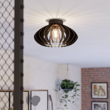 Eglo - Стельовий світильник 1xE27/40W/230V діаметр 38 см чорний