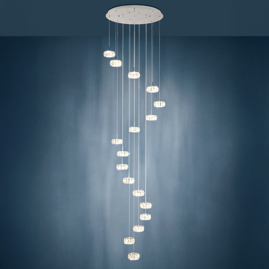 Eglo - Светодиодная хрустальная диммируемая люстра на тросе CORLIANO 17xLED/4,5W/230V