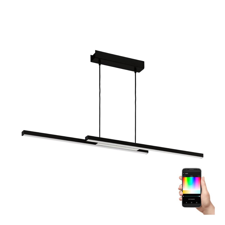 Eglo - Светодиодная диммируемая люстра RGBW на тросе LED/32W/230V черная ZigBee