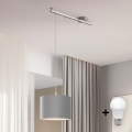 Eglo - Светодиодная люстра на тросе CALCENA 1xE27/60W/230V хром/серый