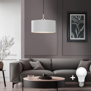 Eglo - Светодиодная люстра на тросе TUNJA 1xE27/60W/230V белая