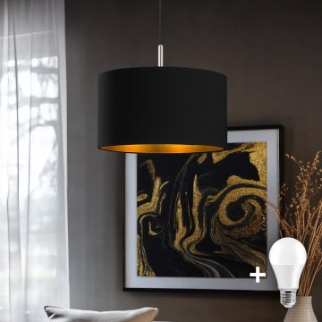 Eglo - Светодиодная люстра на тросе TUNJA 1xE27/60W/230V черный