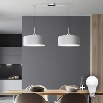 Eglo - Светодиодная люстра на тросе TUNJA 2xE27/60W/230V белая