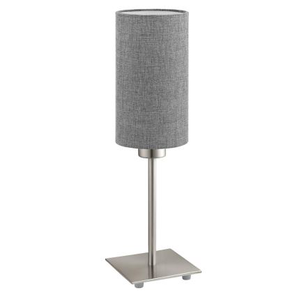 Eglo - Светодиодная настольная лампа TUNJA 1xE27/60W/230V 26,5 см матовый хром/серый