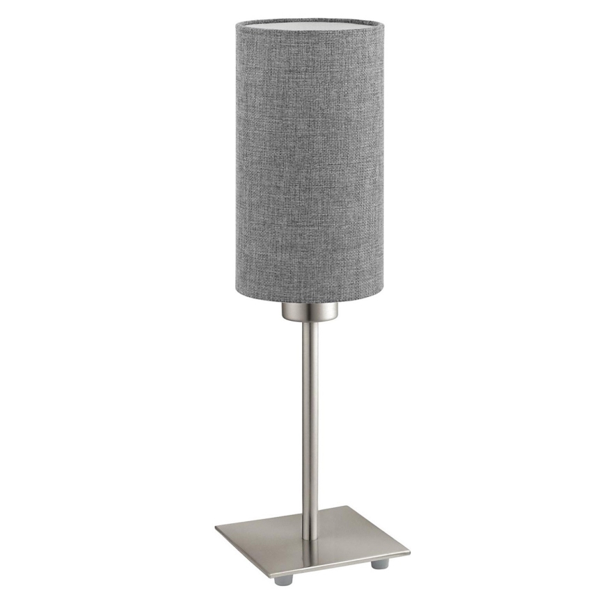 Eglo - Светодиодная настольная лампа TUNJA 1xE27/60W/230V 26,5 см матовый хром/серый