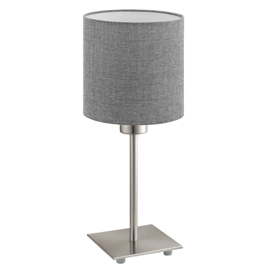 Eglo - Светодиодная настольная лампа TUNJA 1xE27/60W/230V 26,5 см матовый хром/серый