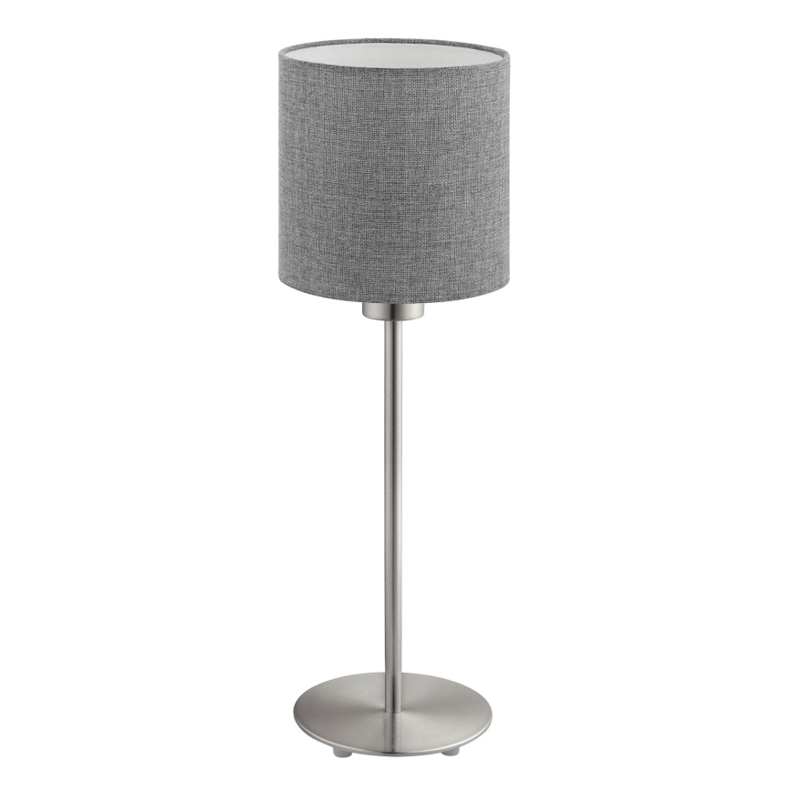 Eglo - Светодиодная настольная лампа TUNJA 1xE27/60W/230V 38,5 см матовый хром/серый