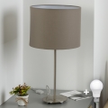Eglo - Светодиодная настольная лампа TUNJA 1xE27/60W/230V 38,5 см матовый хром/тауpe