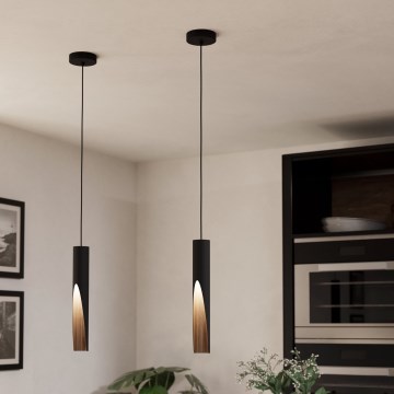 Eglo - Светодиодная подвесная люстра 1xGU10/4,5W/230V 3000K черный/коричневый