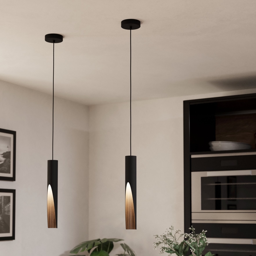 Eglo - Светодиодная подвесная люстра 1xGU10/4,5W/230V 3000K черный/коричневый
