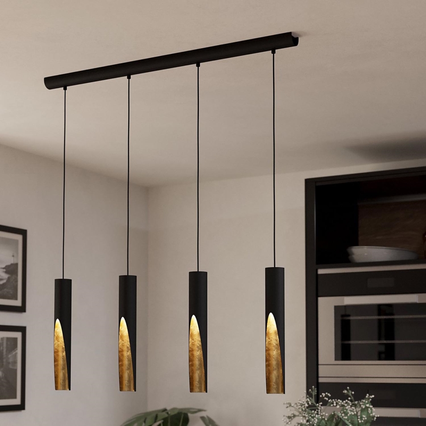 Eglo - Светодиодная подвесная люстра 4xGU10/4,5W/230V черный/золотистый