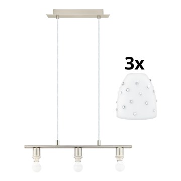 Eglo - Светодиодная подвесная люстра MY CHOICE 3xE14/4W/230V матовый хром/белый