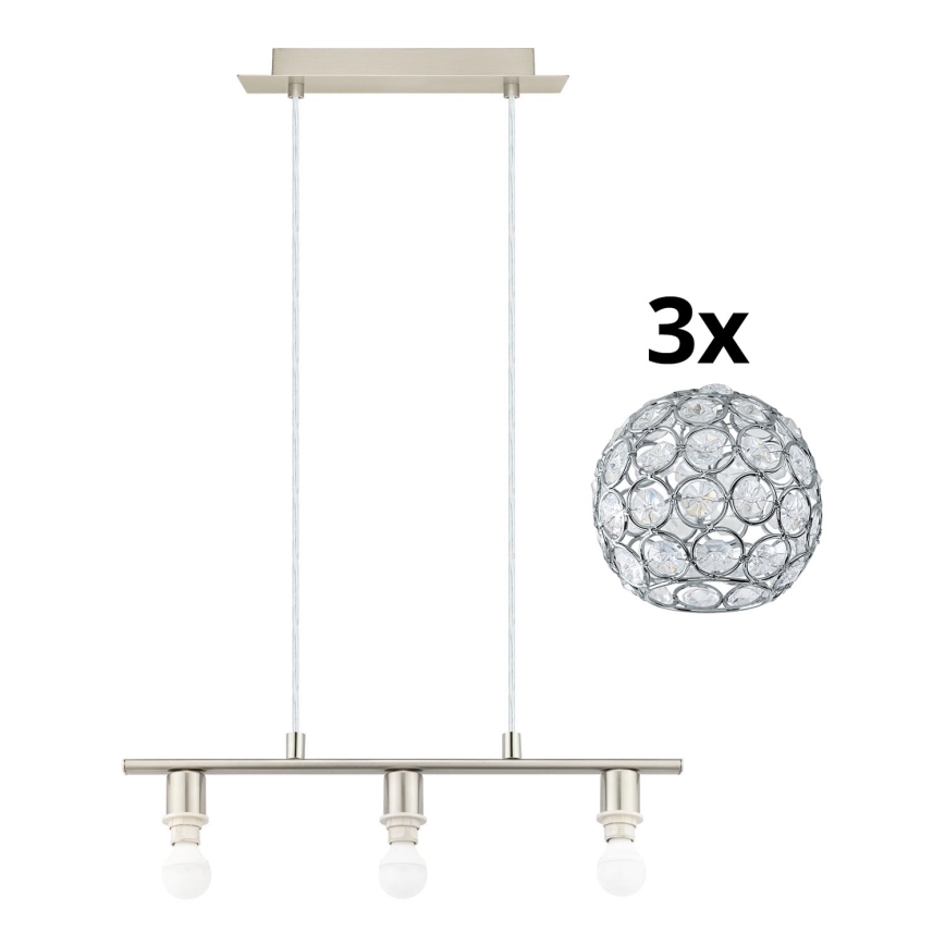 Eglo - Светодиодная подвесная люстра MY CHOICE 3xE14/4W/230V матовый хром