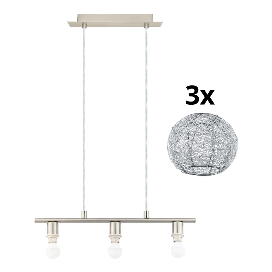 Eglo - Светодиодная подвесная люстра MY CHOICE 3xE14/4W/230V матовый хром