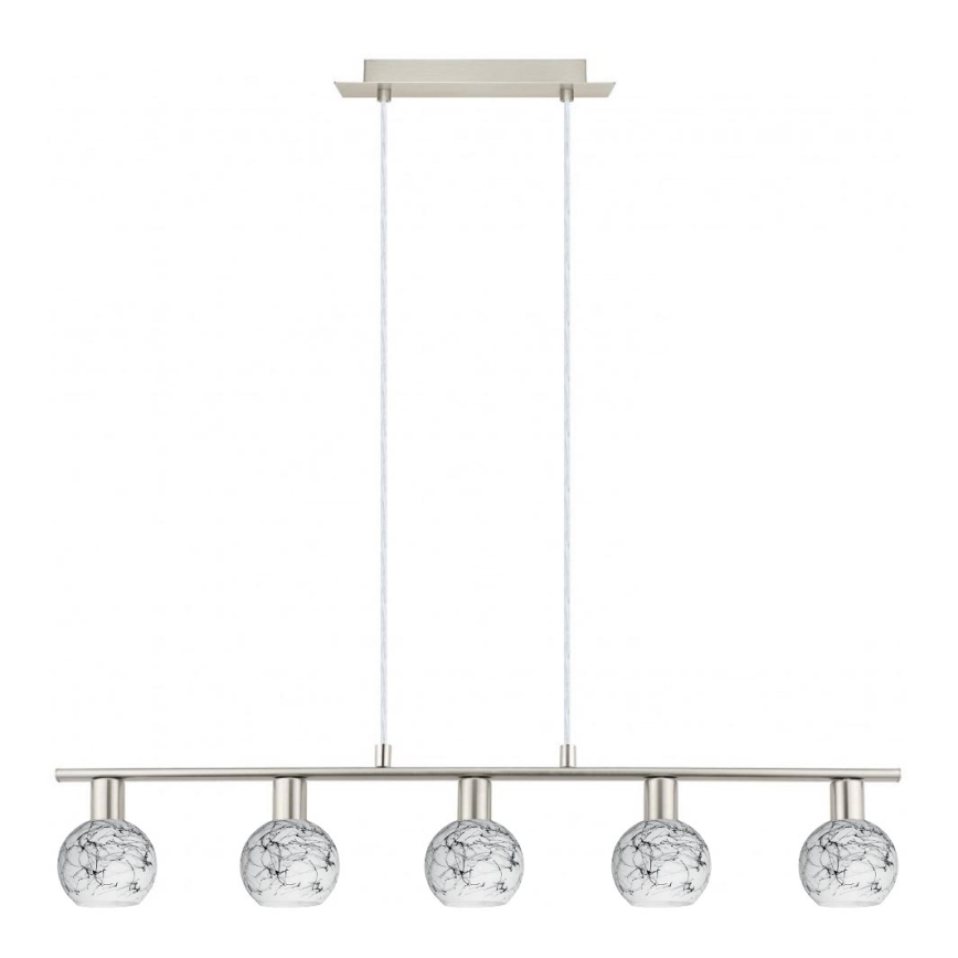 Eglo - Светодиодная подвесная люстра MY CHOICE 5xE14/4W/230V матовый хром/белый/черный