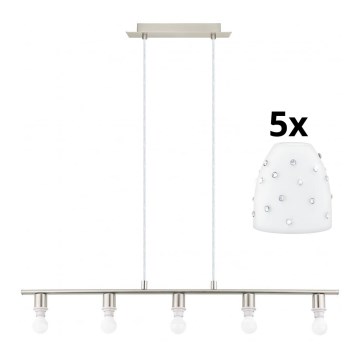 Eglo - Светодиодная подвесная люстра MY CHOICE 5xE14/4W/230V матовый хром/белый