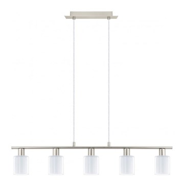 Eglo - Светодиодная подвесная люстра MY CHOICE 5xE14/4W/230V матовый хром/белый
