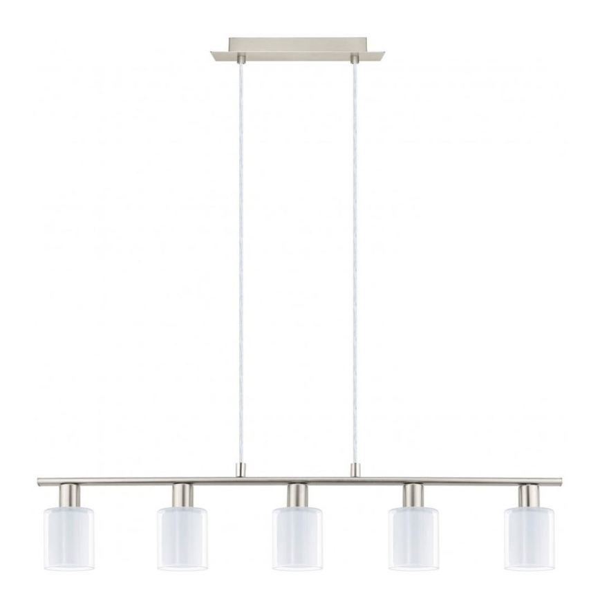 Eglo - Светодиодная подвесная люстра MY CHOICE 5xE14/4W/230V матовый хром/белый