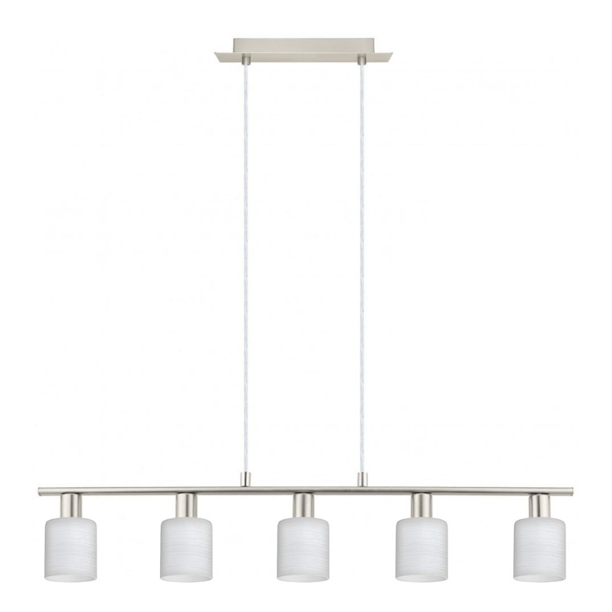 Eglo - Светодиодная подвесная люстра MY CHOICE 5xE14/4W/230V матовый хром/белый