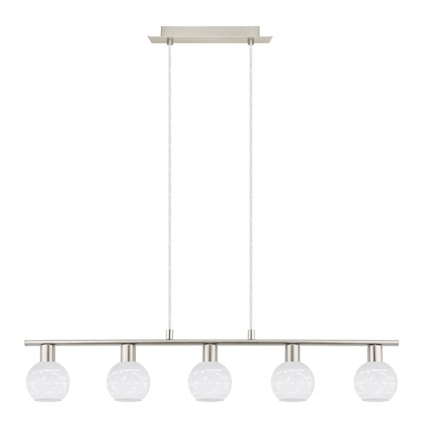 Eglo - Светодиодная подвесная люстра MY CHOICE 5xE14/4W/230V матовый хром/белый