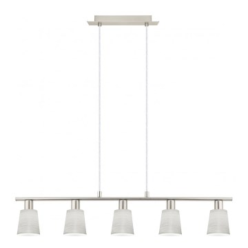 Eglo - Светодиодная подвесная люстра MY CHOICE 5xE14/4W/230V матовый хром/кремовый