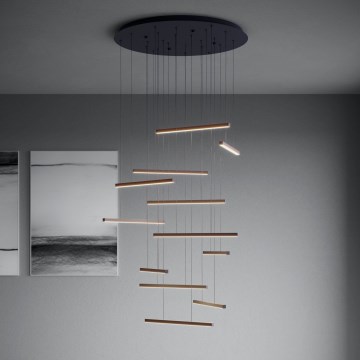 Eglo - Светодиодная подвесная люстра с регулированием яркости 12xLED/8,4W/230V 3000K черная