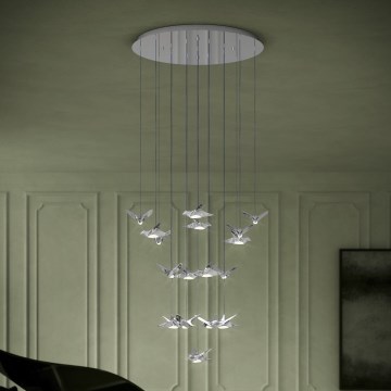 Eglo - Светодиодная подвесная люстра с регулированием яркости 17xLED/3W/230V 3000K блестящий хром