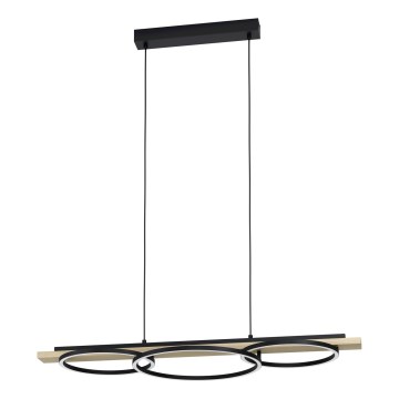 Eglo - Светодиодная подвесная люстра с регулированием яркости 2xLED/12,5W/230V+1xLED/15,5W 3000K бежевый/черный