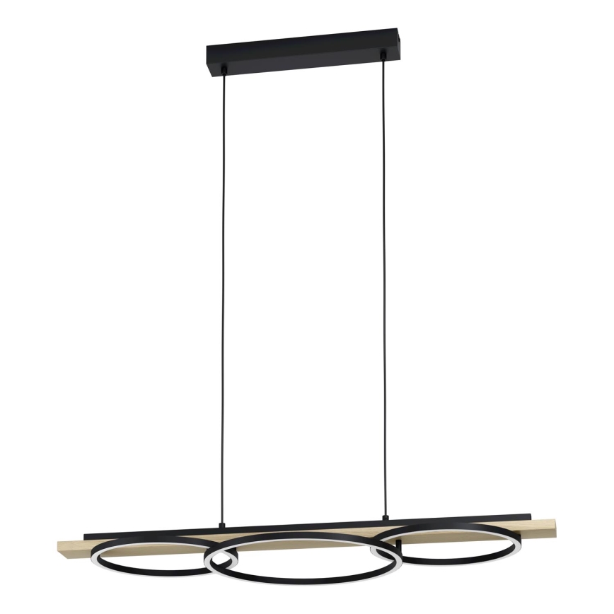 Eglo - Светодиодная подвесная люстра с регулированием яркости 2xLED/12,5W/230V+1xLED/15,5W 3000K бежевый/черный