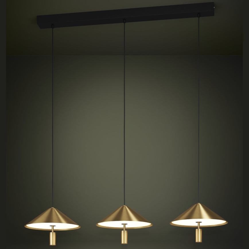 Eglo - Светодиодная подвесная люстра с регулированием яркости 3xLED/12W/230V 3000K золотистый