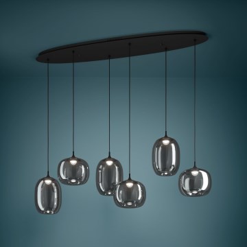 Eglo - Светодиодная подвесная люстра с регулированием яркости 6xLED/3,7W/230V 2700-6500K дымчатый + дистанционное управление