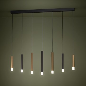 Eglo - Светодиодная подвесная люстра с регулированием яркости 7xLED/3,1W/230V 3000K антрацит/золотистый